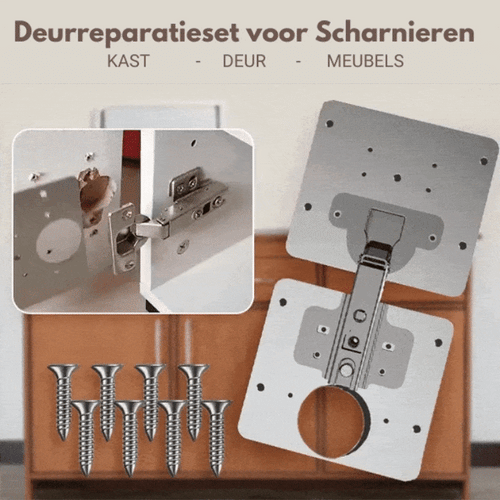 Reparatieplaat voor deurscharnier