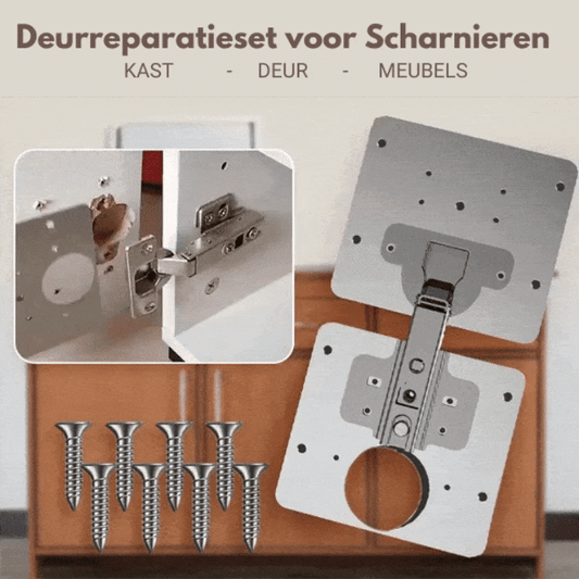 Reparatieplaat voor deurscharnier